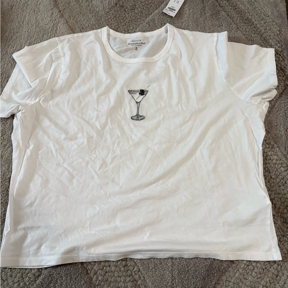 Abercrombie & Fitch White Skimming Tee